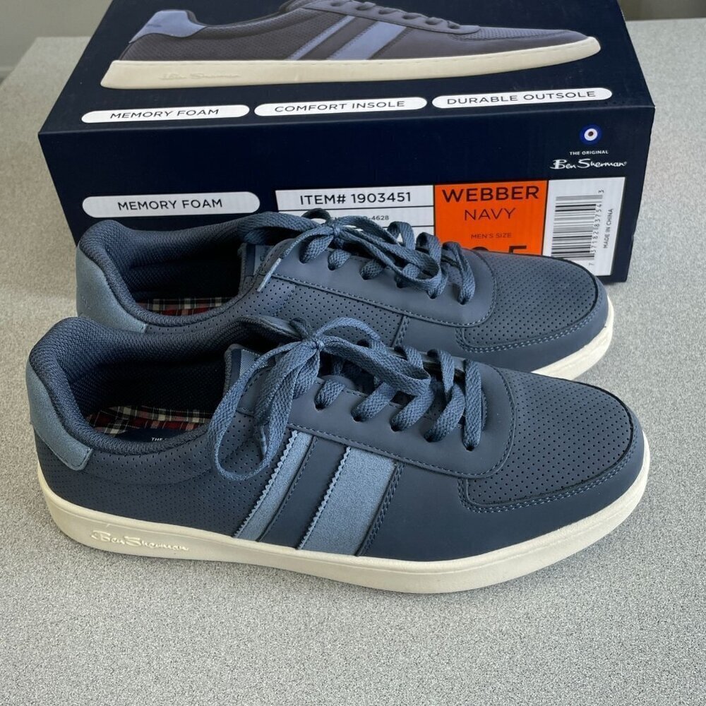 Ben Sherman Webber Men's Size 10.5  Navy Sneakers Memory Foam